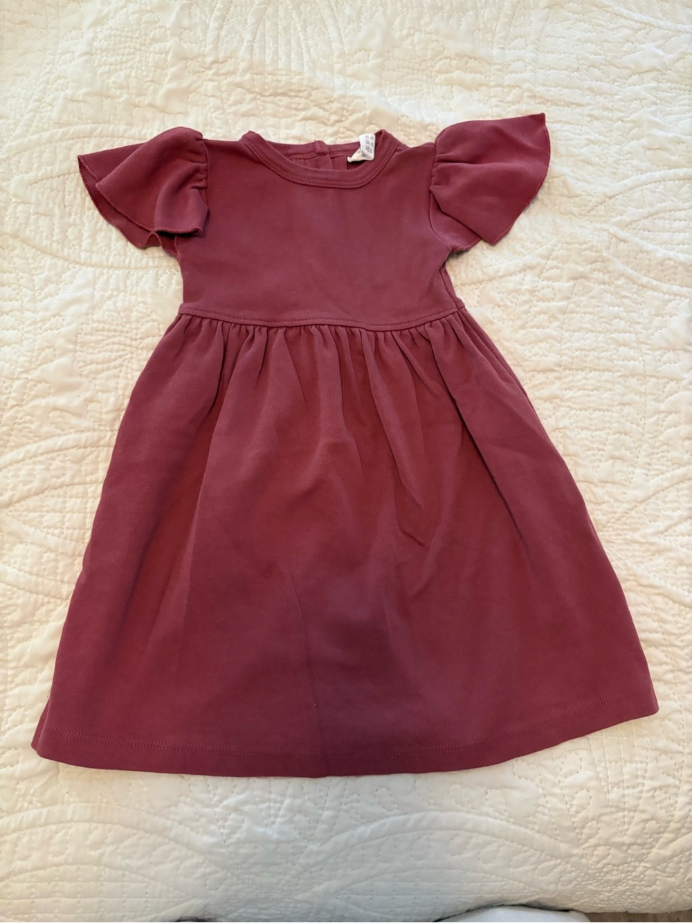 Kate Quinn Girls Mauve Flutter Sleeve Dress